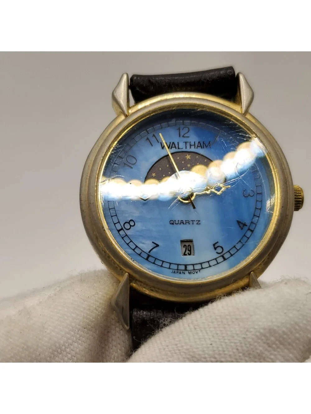 Vintage 1990's LA Express Waltham Moonphase Womens Watch 26mm New Battery